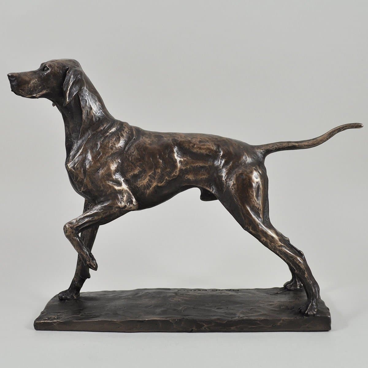 Bronze Pointer Dog Sculpture Signed David Geenty