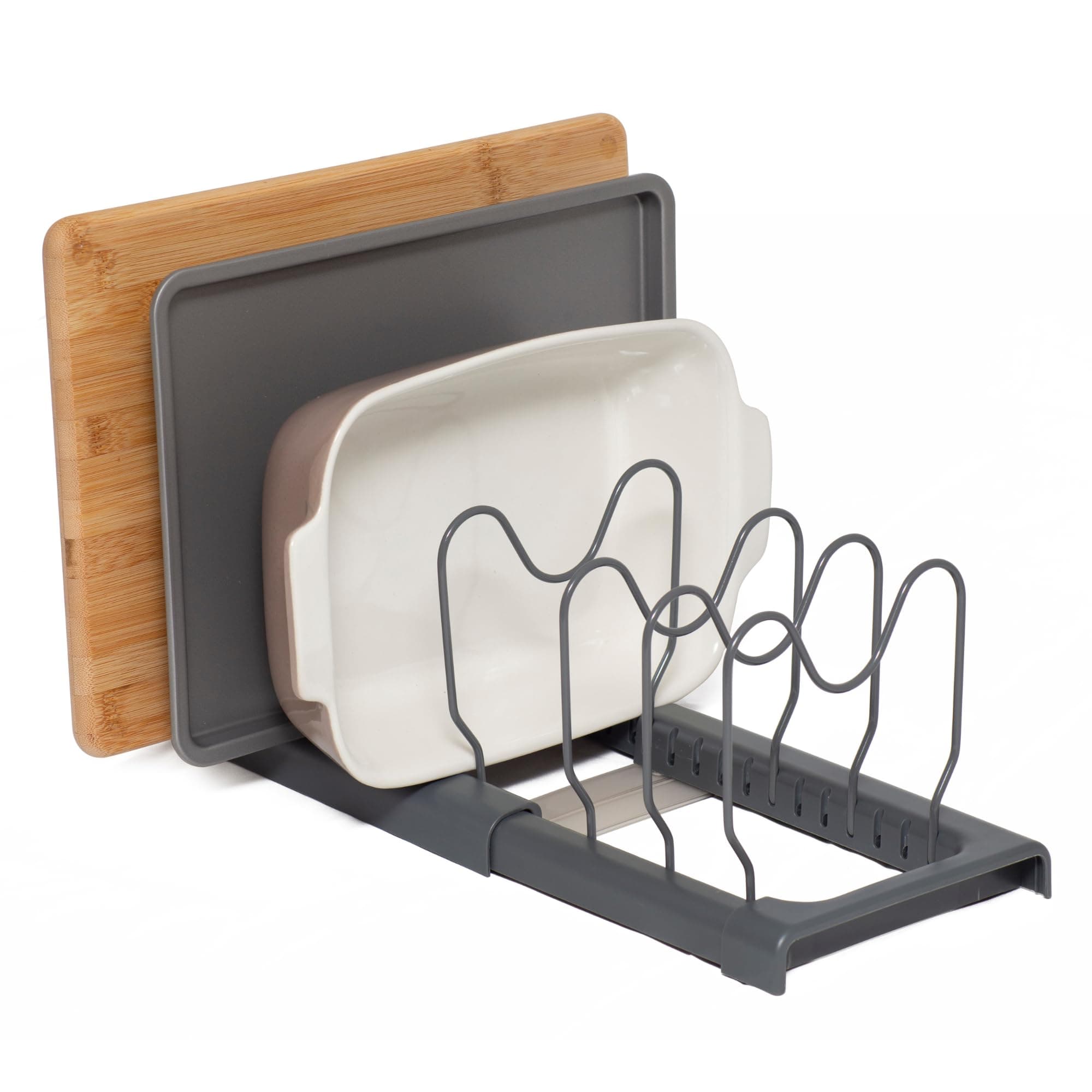 Expandable Baking Tray & Chopping Board Rack – Grey