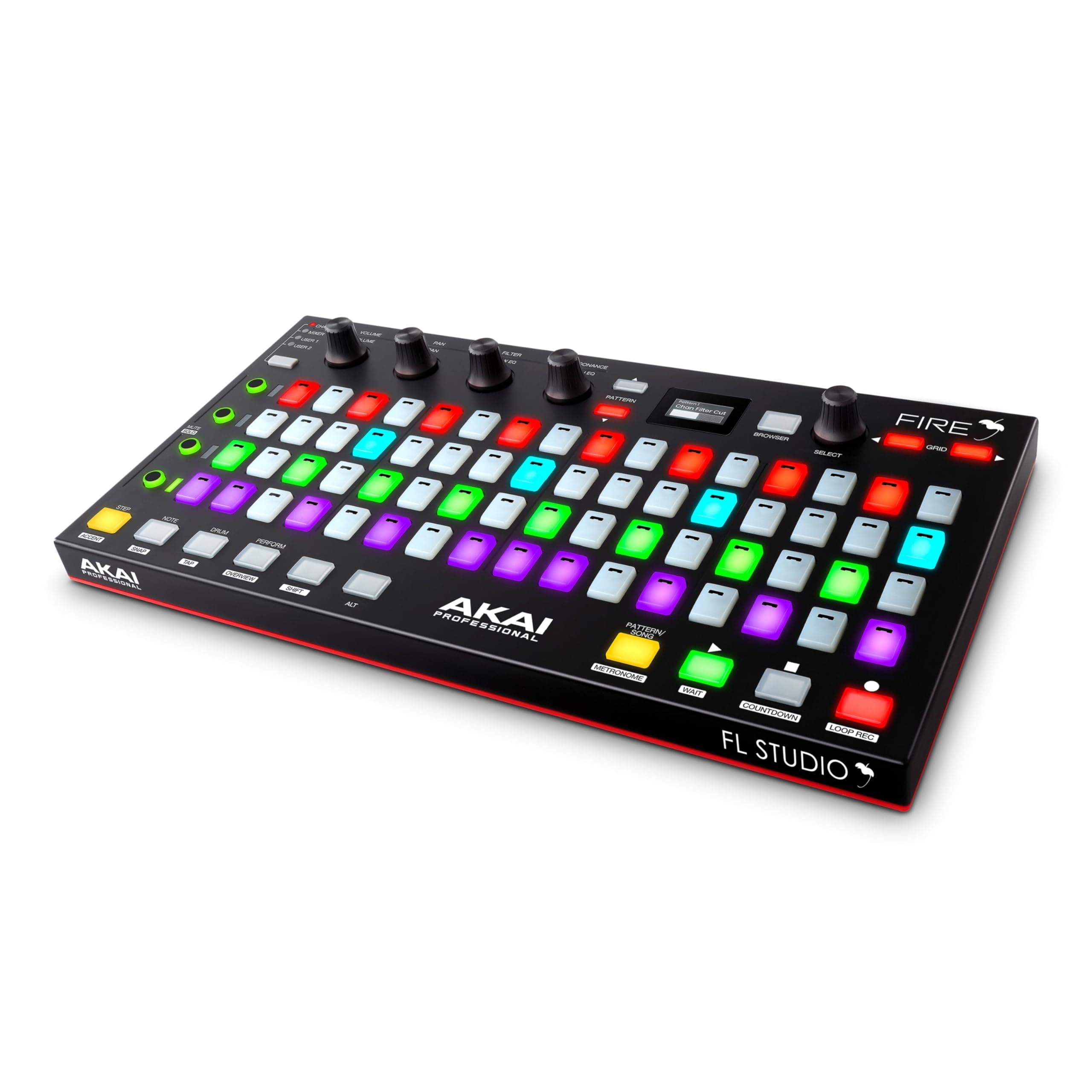 Akai Professional Fire (Controller Only) – USB MIDI Controller for FL Studio with 64 pad RGB Clip/Drum Pad Matrix