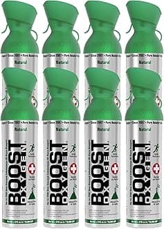 - Boost Oxygen Large Natural 10L Canister | Respiratory Support for Aerobic Recovery, Altitude, Performance & Health (8 Pack)