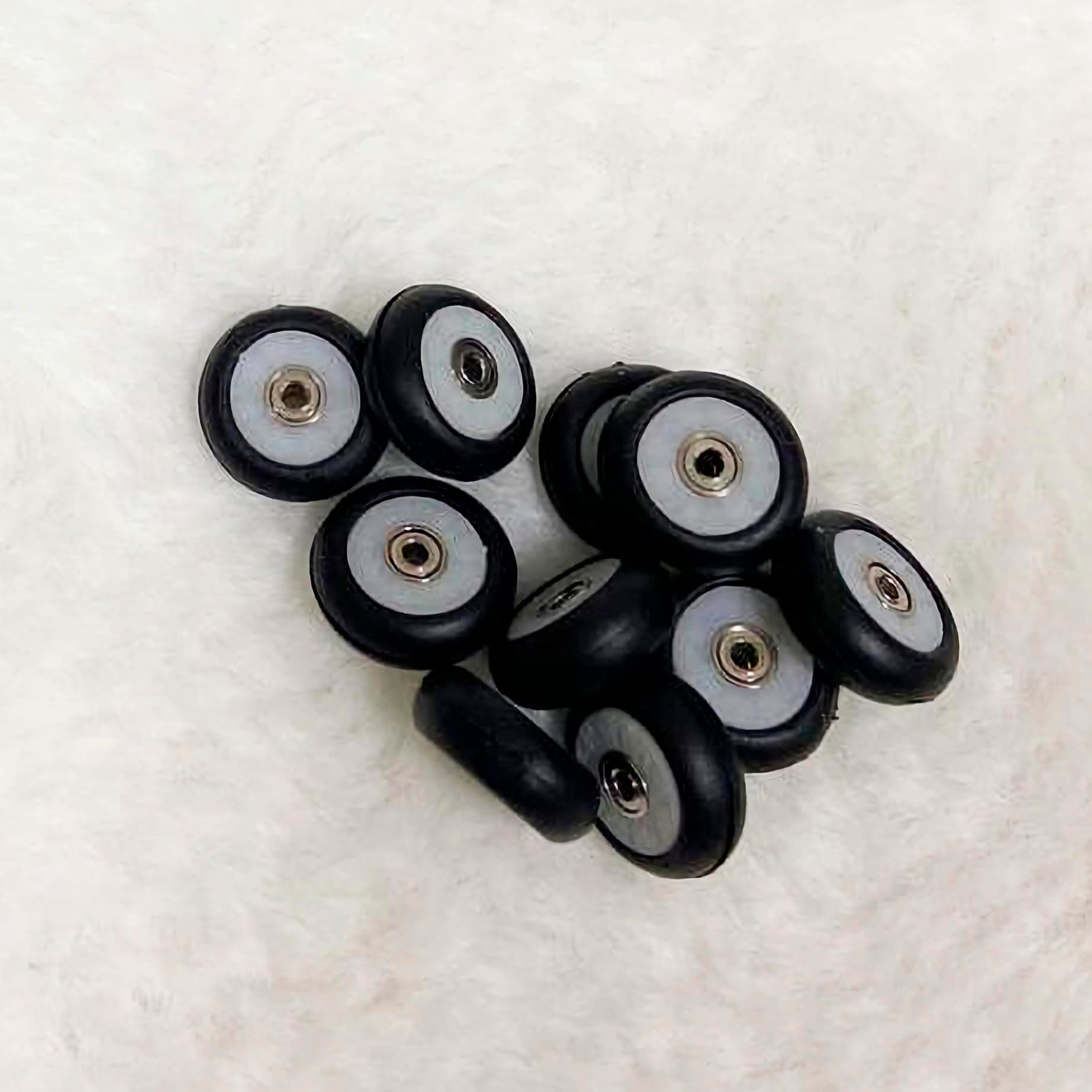 TAILWHIP Bearings Wheels - Ultimate Control and Smooth Ride, Set of 2 for Finger Scooter, Durable Material with Silicone Tyres, (White-Black)