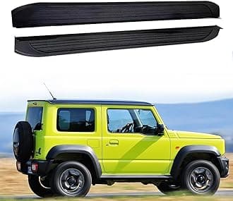 2Pcs Running Boards Side Steps Peals Nerf Foot Protector Bar Black with Brackets Fits for Jimny JB64 2019 2020 2021 2022 2023 2024 2025 (2 Door)