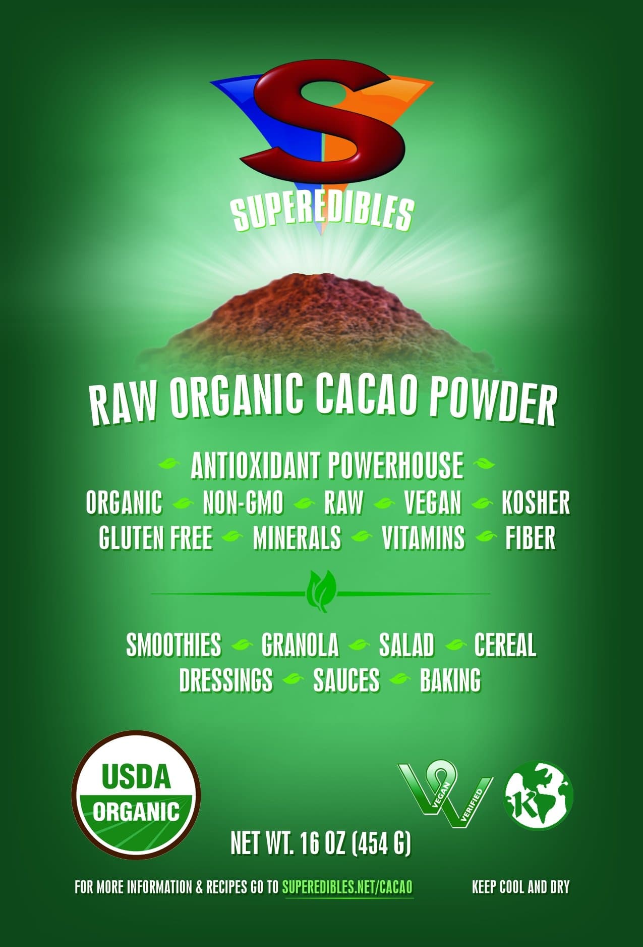 Raw Organic Cacao Powder 1 Pound