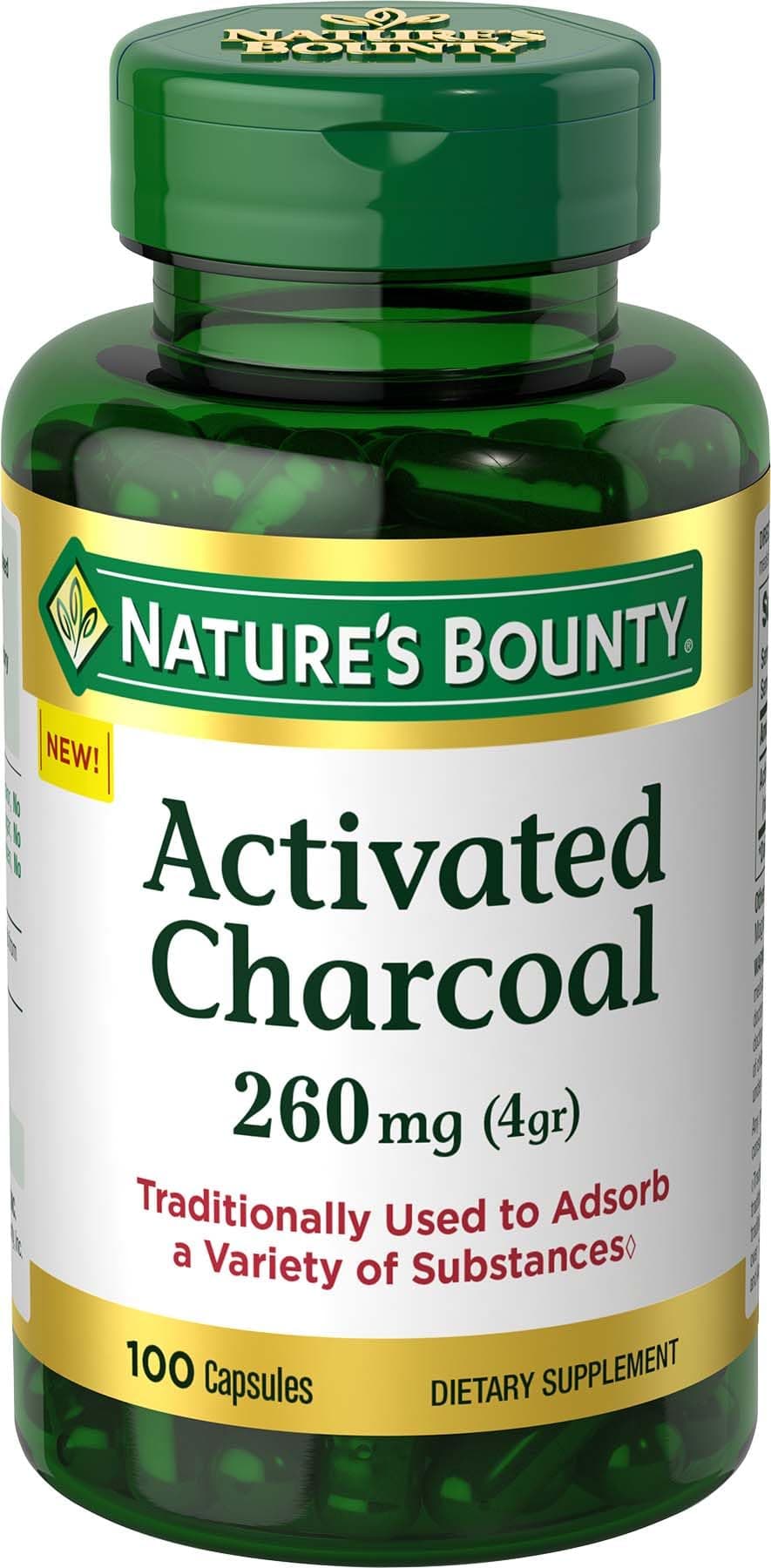 Activated Charcoal, 260 mg, 100 Capsules