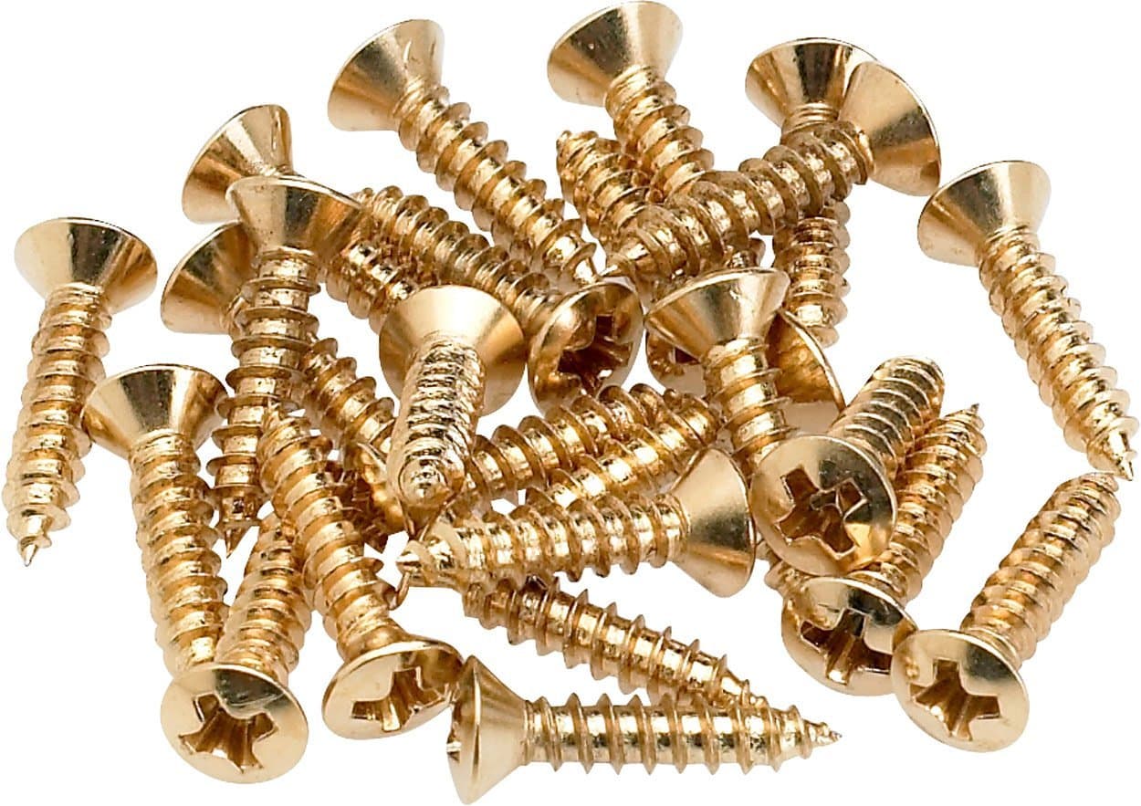 Fender Pickguard/Control Plate Mounting Screws - Gold