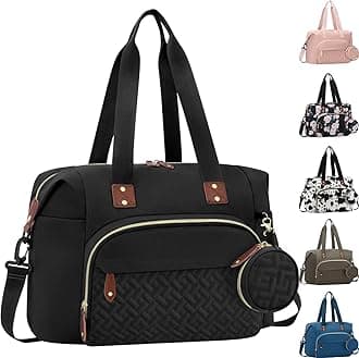 Diaper Bag Tote with Pacifier Case, Baby Bag for Women with Shoulder Straps, Travel Diaper Tote for for Mom and Dad Black