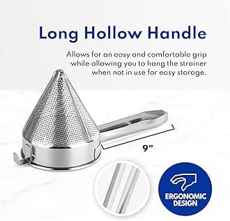 New Star Foodservice China Cap/Chinois Strainer, 18/8 Stainless Steel, 7-Inch, 3mm Coarse Perforations