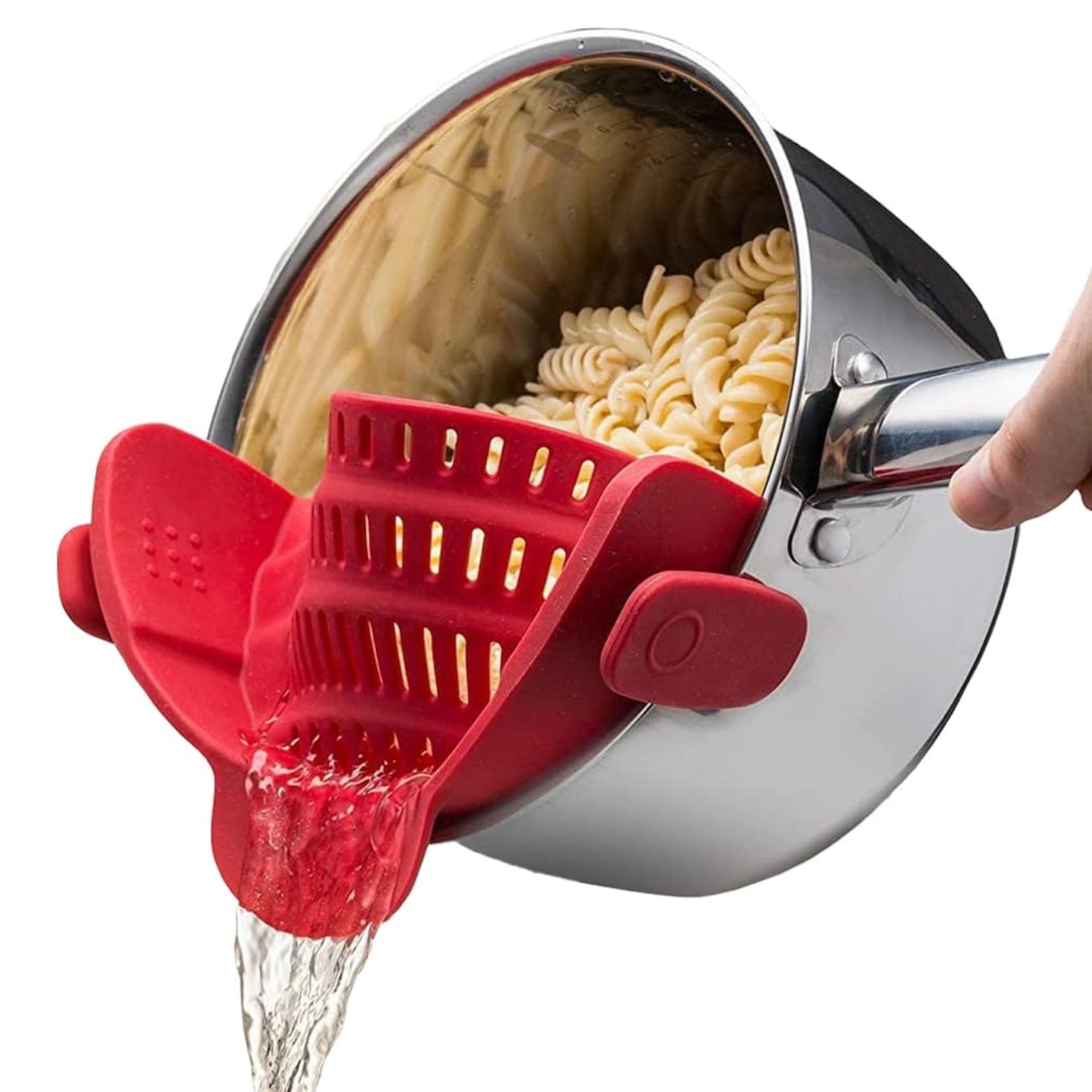 Kitchen Gizmo Snap N Strain Silicone Pot Strainer - Adjustable Clip-On Pasta ...