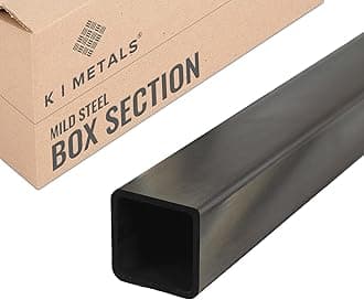 K I Metals Mild Steel BoxSection -3000MM Length (3M) x 50MM Width x 50MM Height x 2.5MM Wall Thickness, Durable Square Mild Steel Tubes for Constructions, Residential & DIY Projects