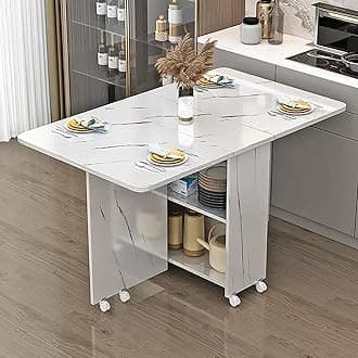 Folding Dining Table on Casters Retractable Dining Table Extendable Dining Table Seats 4-6 Movable Extendable Kitchen Table Kitchen Table Dining Table gateleg Table Space Saving (Color : D, Size : L