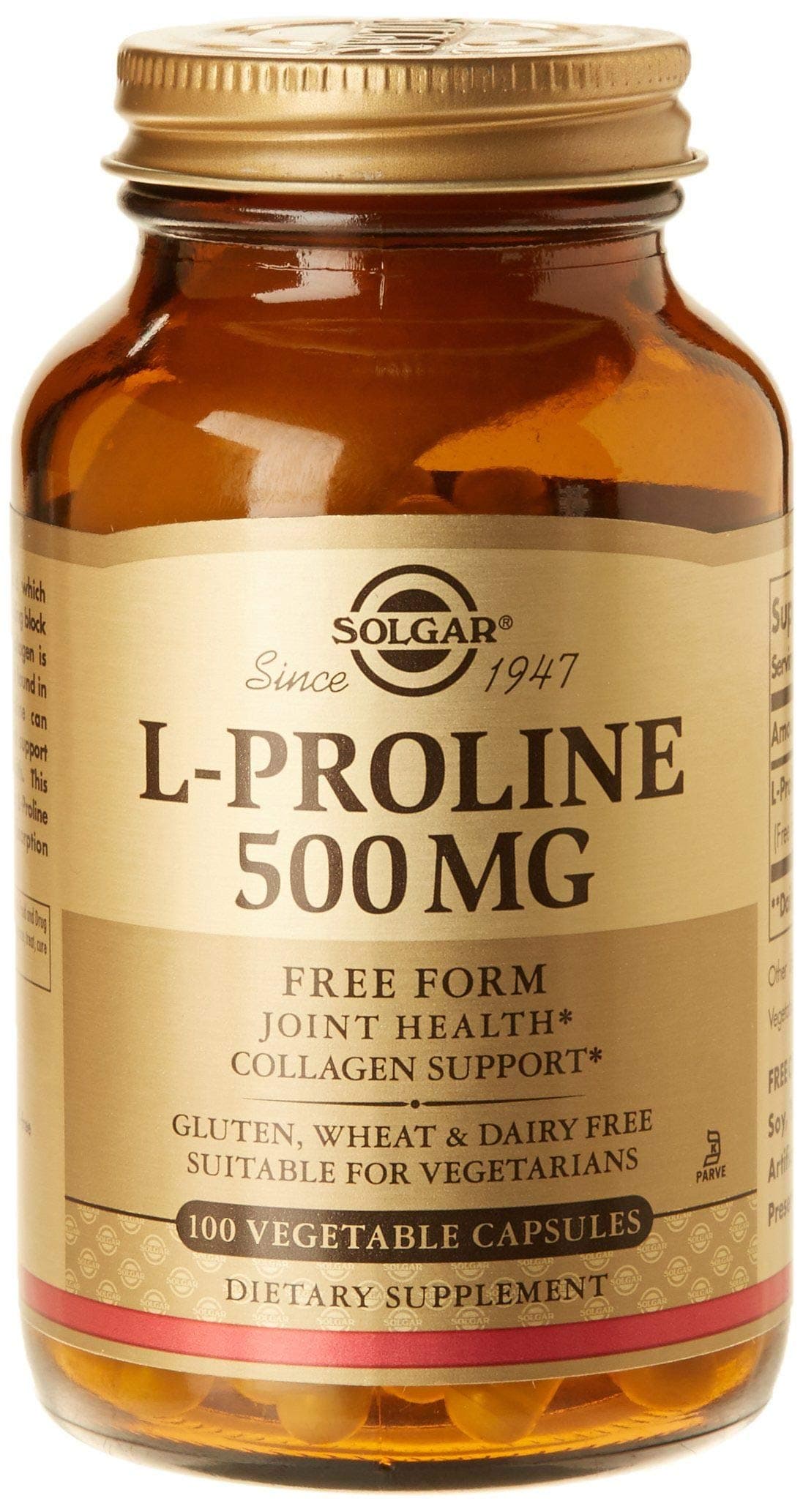 Solgar L-Proline, 100 V Caps 500 mg