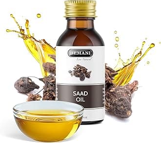 HEMANI Saad Oil 30mL - 100% Pure Natural Cold Pressed Cypriol Oil | Halal Essential Oil for Hair Growth, Scalp Treatment & Aromatherapy | Nagarmotha Oil 1 fl oz