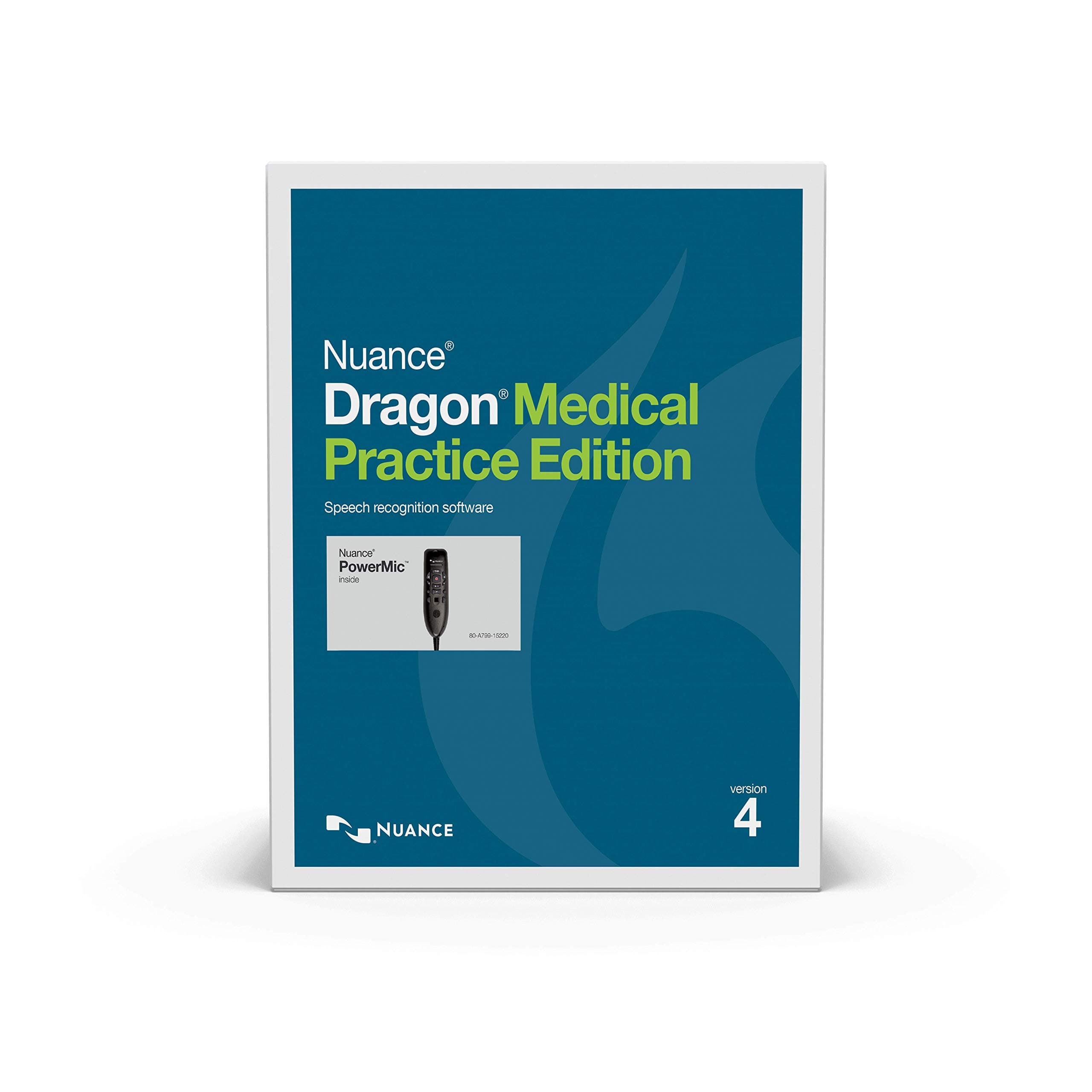 Nuance Dragon Medical Practice Edition 4 Speech Recognition Software and Nuance PowerMic III with 9ft Cord for Windows
