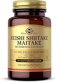 Reishi Shiitake Maitake Mushroom Extract, 50 Vegetable Capsules