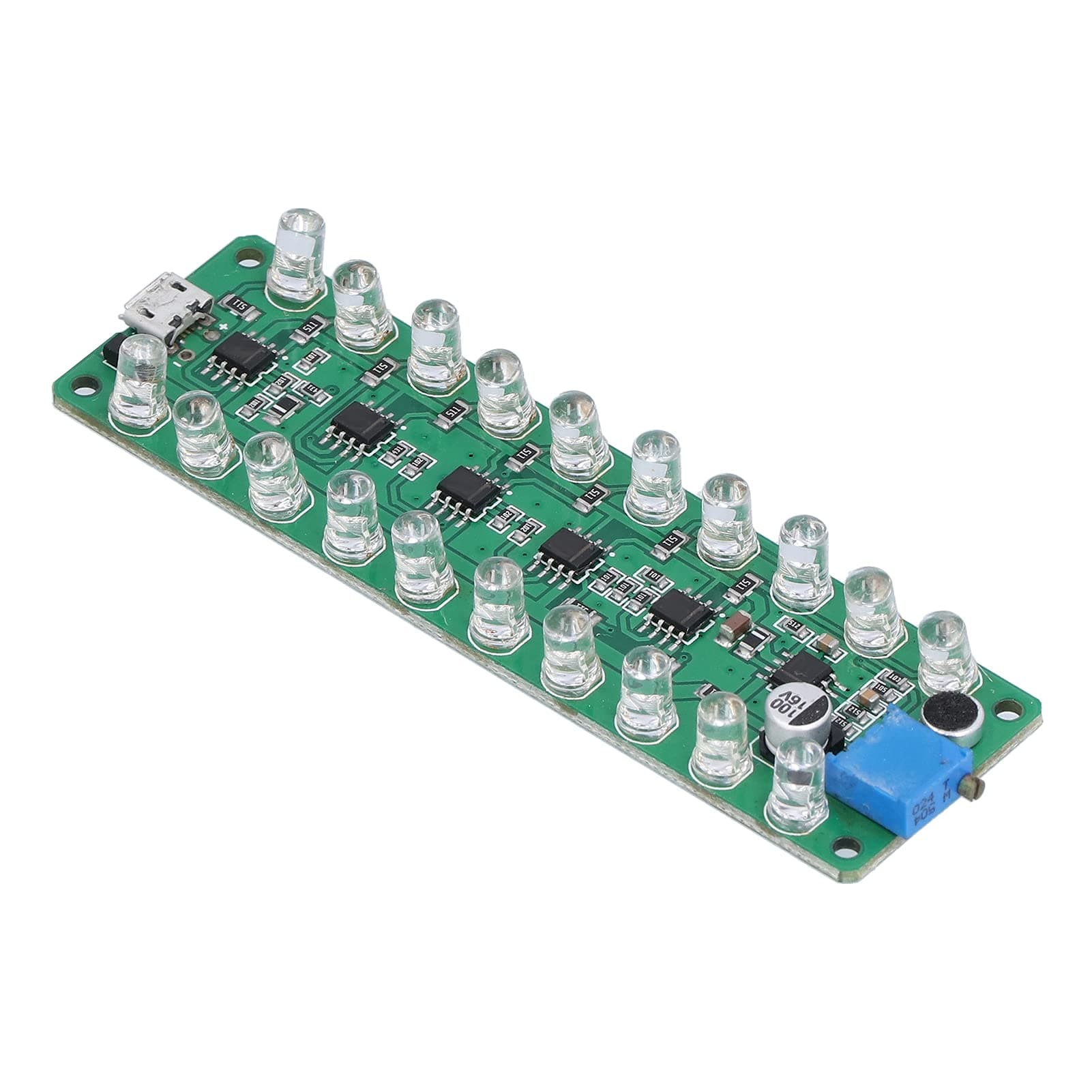 VU Meter, Prevent Burning LED VU Meter Module LED Indicates Melody Light RGB Bar for Test Sound Level for Prevent Reverse Polarity Of the Power Supply