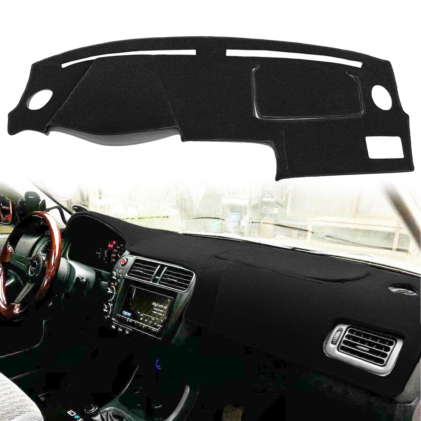 Dash Cover Mat Custom Fit for 1996-2000 Honda Civic , Dashboard Cover Pad Carpet Protector F109 (96-00 Black)