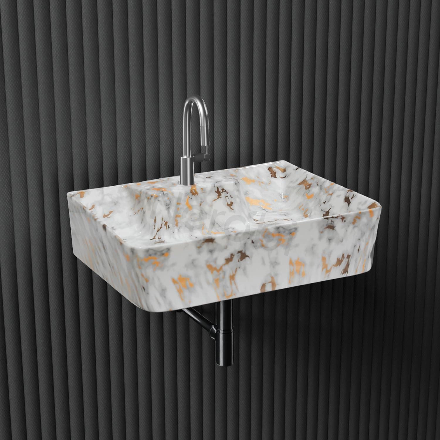 Designer Ceramic Table Top Wash Basin For Bathroom | Wall Hung Washbasin | Wall Mounted Bathroom Sink | Wash Basin For Restaurant, Hotel (16 x 12 x 5 Inch)