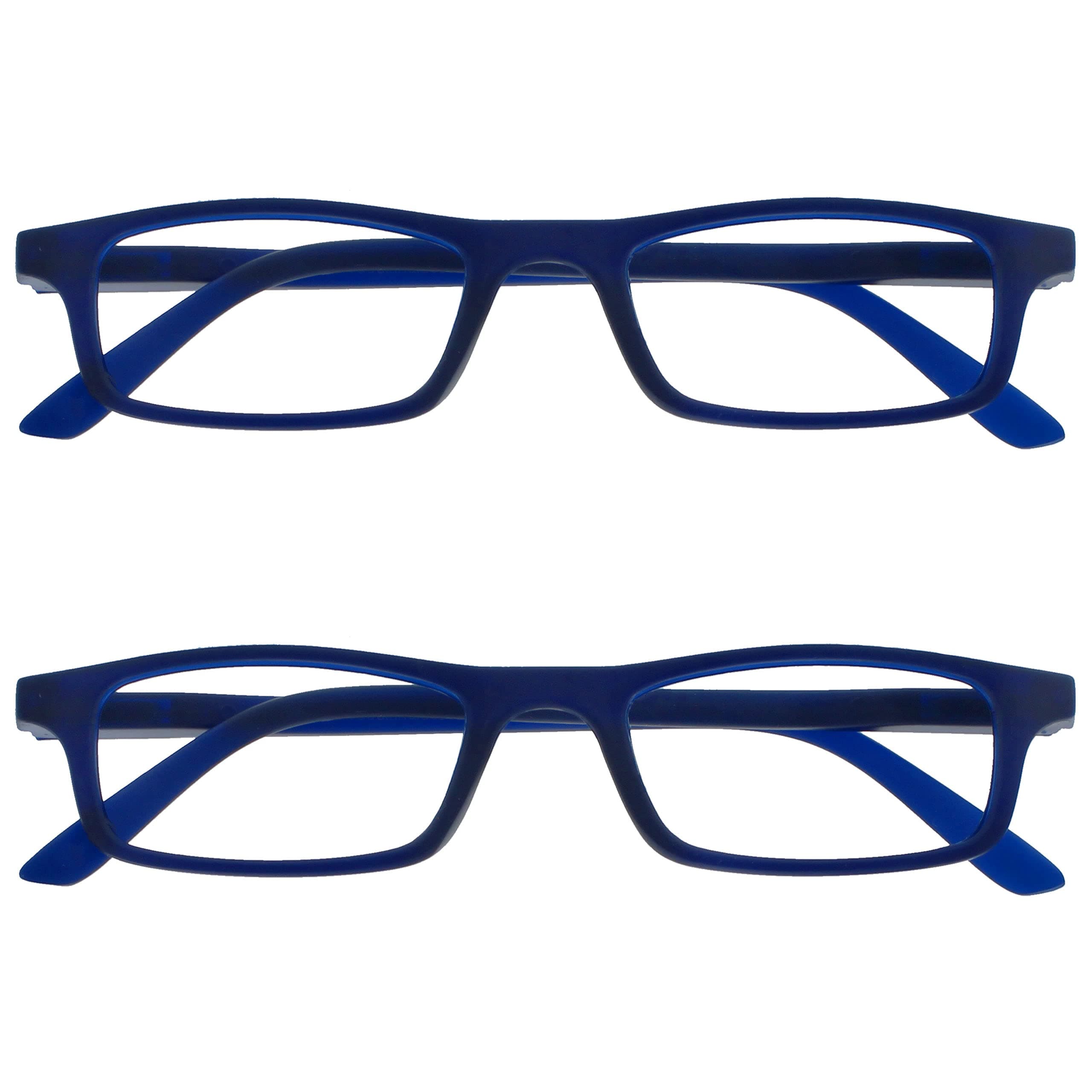 TED Reading Glasses for Women Men, Lightweight Narrow Rectangular Matt Frame with Spring Hinges