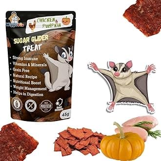 WiggleBoo Chicken & Pumpkin Sugar Glider Treat | Protein Rich | Natural Detoxifier | Crunchy Food Snack | 45g