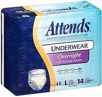 AttendsIncontinence Care Underwear for Adults, Overnight, Large, 14 Count
