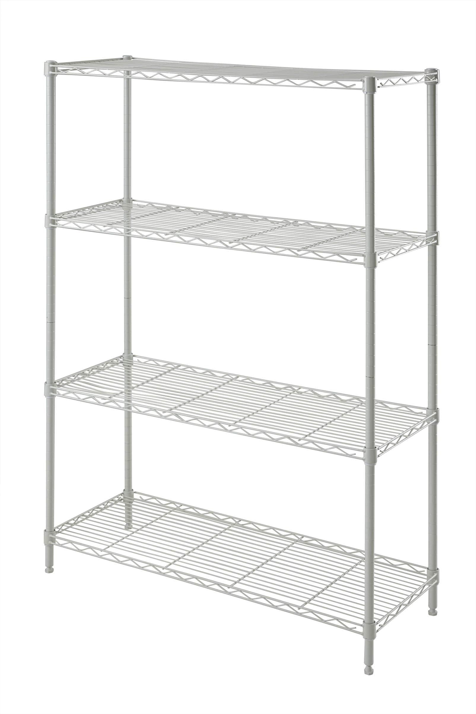 CamelTough Wire Rack 4 Shelf Adjustable Storage Rack, Heavy Duty Shelving Unit for Pantry, Laundry, Bathroom, Kitchen,600Lbs Capacity, Chrome, 90L X 35W X 135H cm, HTC-WR604