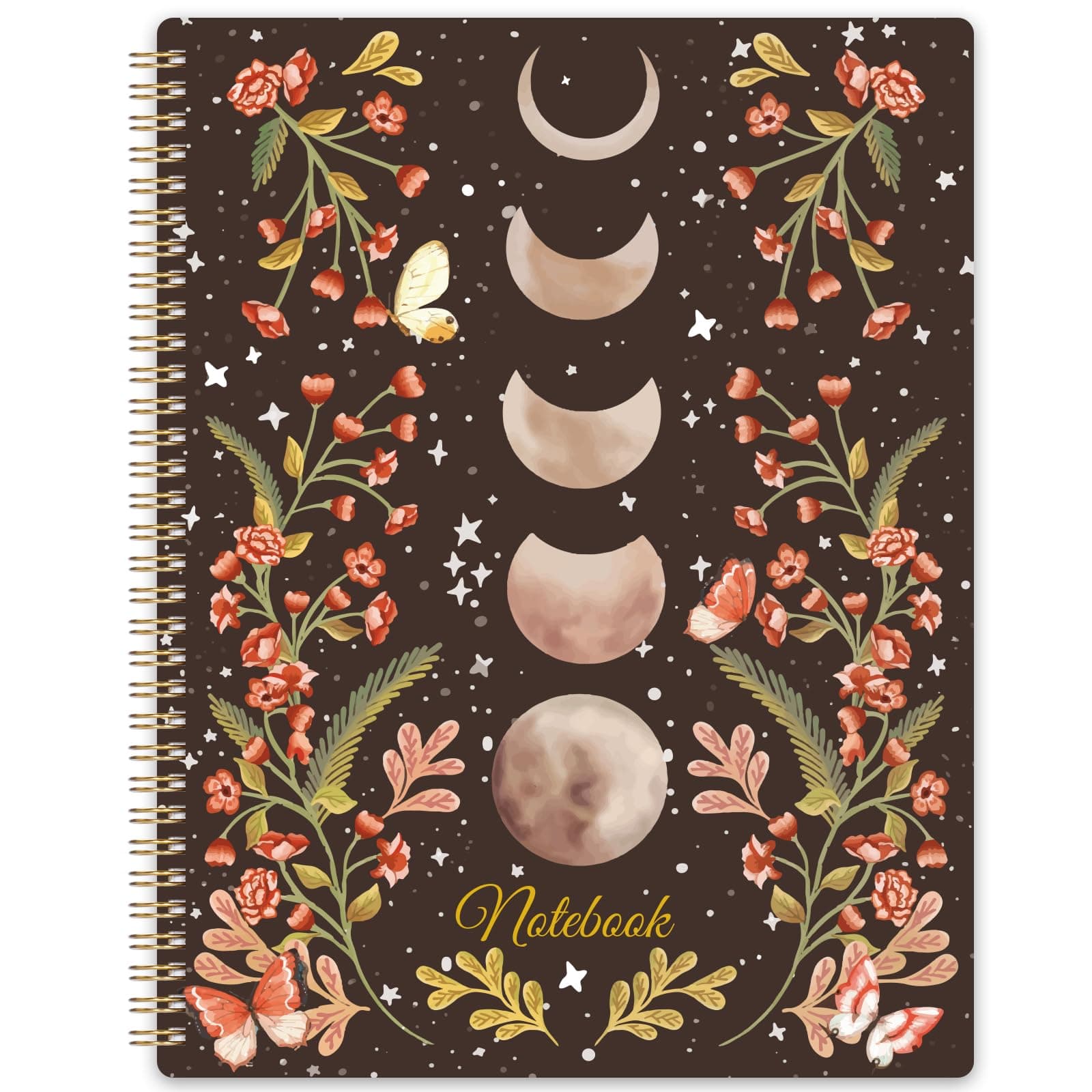 Spiral Notebook - Notebooks Spiral Bound with Back Pocket, Lined Journal Notebook, Spiral Journal for Women, 8.5" x 10.5", 144 Pages, College Ruled Writing Notebook, 100gsm Paper, for Office & School