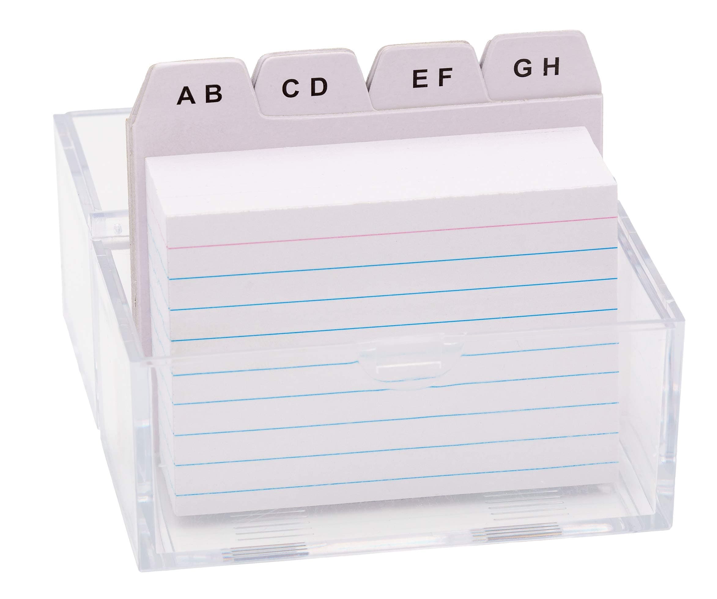 TSI Index Card Box DIN A8 Filled with 100 Lined Index Cards Includes A-Z Index No. 65980