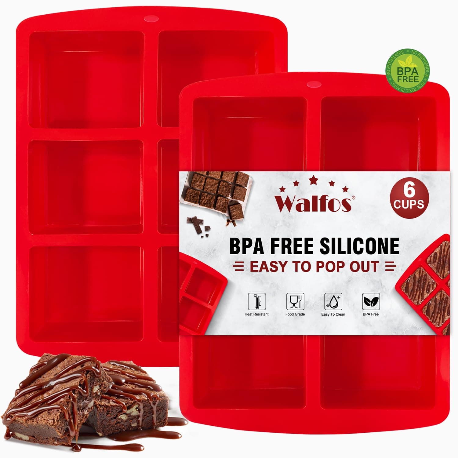 2PCS Silicone Brownie Pans