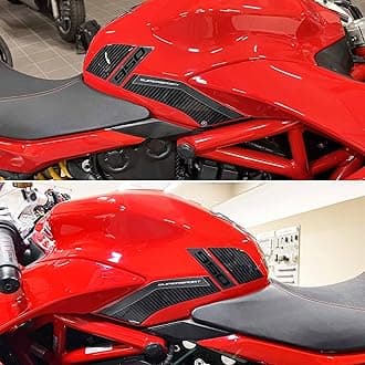 labelbike - 2 Motorcycle Tank Side Protection Stickers in 3D Gel Resin Compatible with Ducati Supersport 950 2021-2022