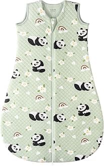 Yukkidds Baby Sleeping Bag 2.5 Tog 6-12 Months Newborn Sleeping Bag 100% Cotton Sleep Sack for Winter Warm and Comfortable Green