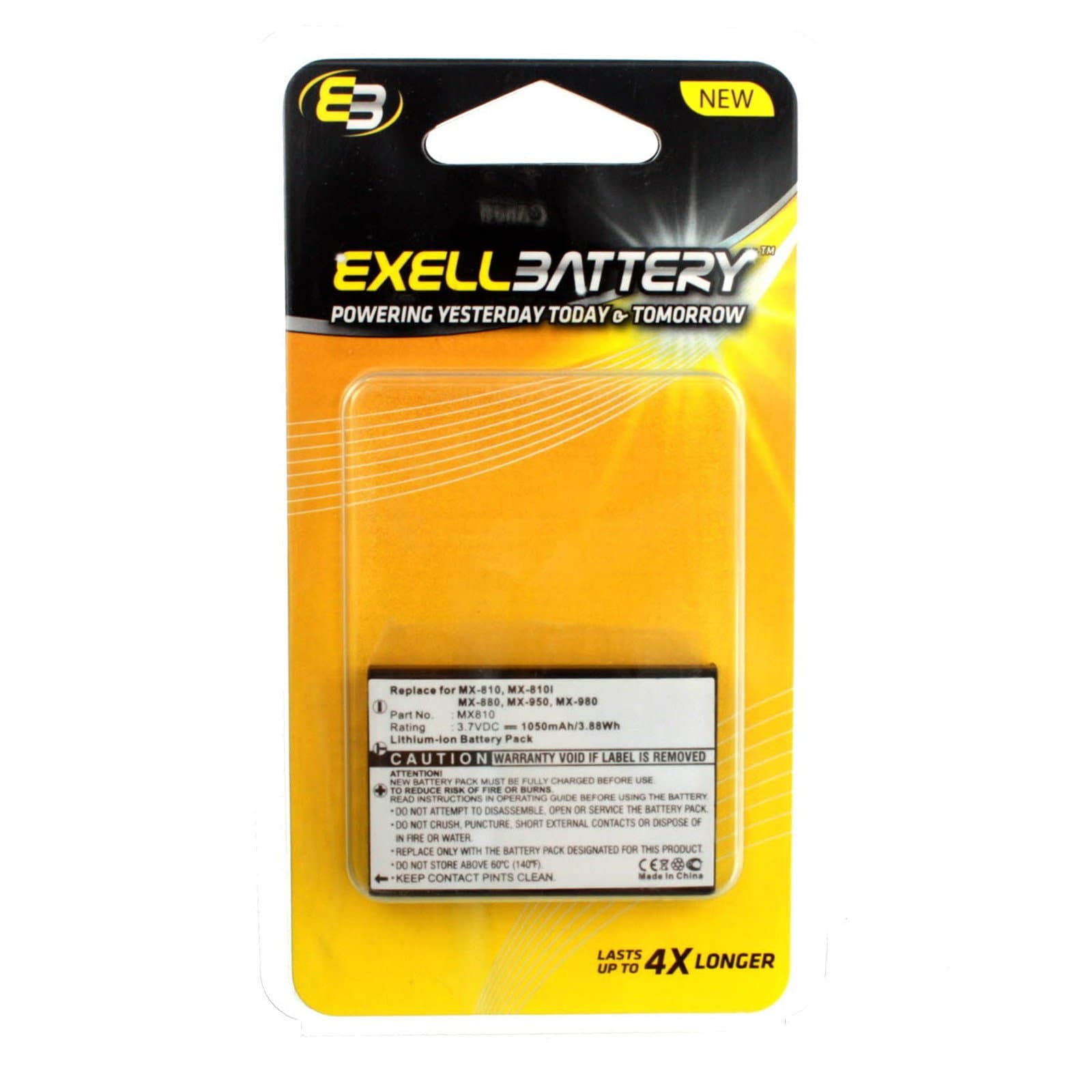 Remote Control Battery 3.7V 1050mAh Li-Ion Compatible with Universal MX-810, MX-810i, MX-880, MX-950, MX-980 Replaces Universal BATTMX880, NC0910, UT-BATTMX880