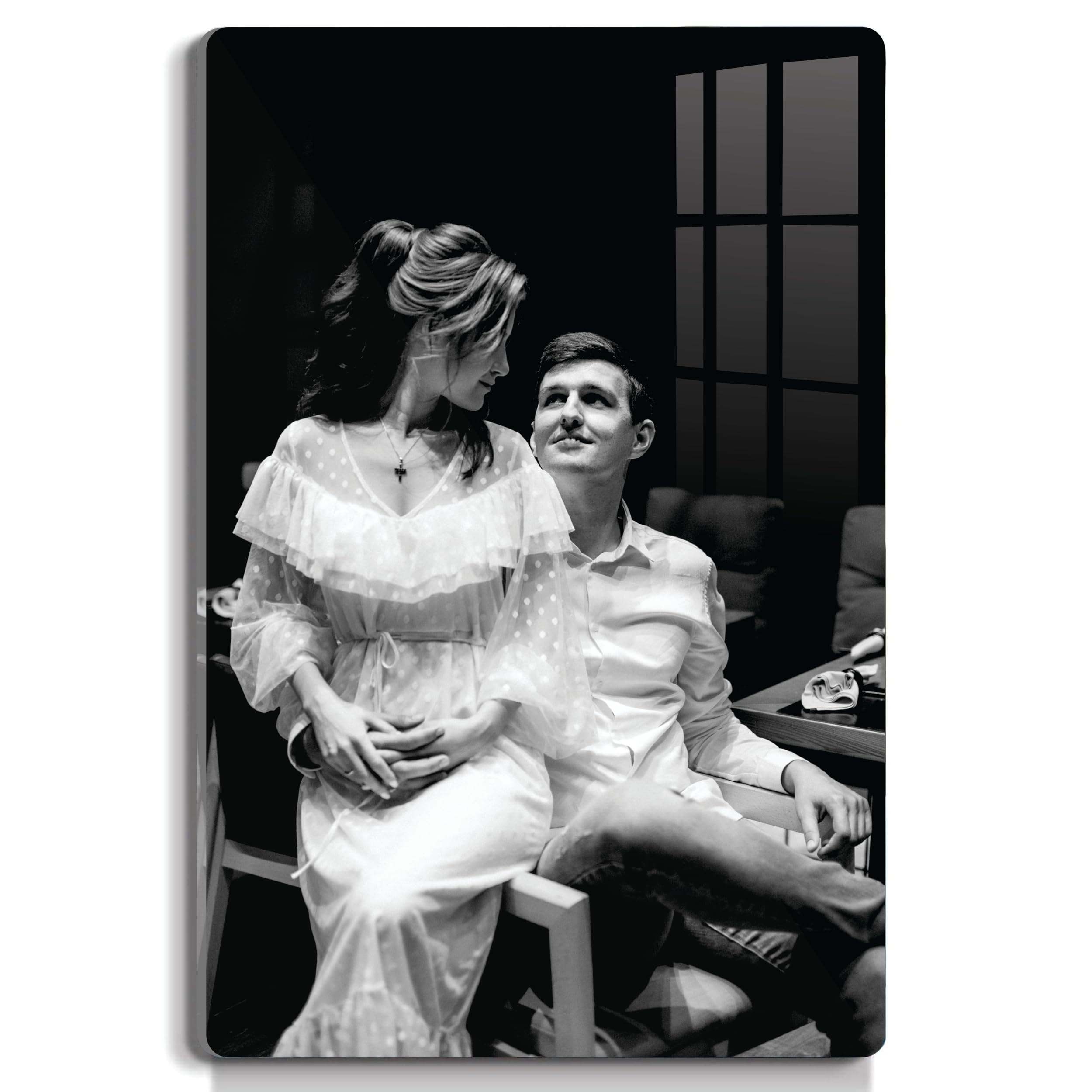 Customized Acrylic Photo Wood Frame,Personalized Clear Wall Mount Frameless Rectangular Poster Frame for Anniversary,Birthday,Special Moment(Transparent,18X12 Inches)