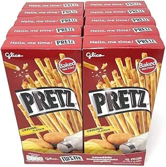 Glico Pretz Biscuit Sticks Original Flavor Baked Not Fried 10 Packs (Original)