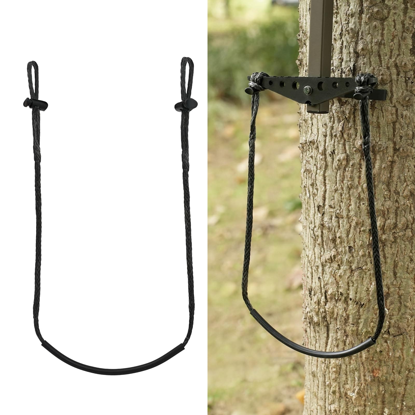 Climbing Stick Aider for Hunting, Daisy Chain Single Step Aider, Hand-Braided Lightweight Rope Ladder Tree Stand Step