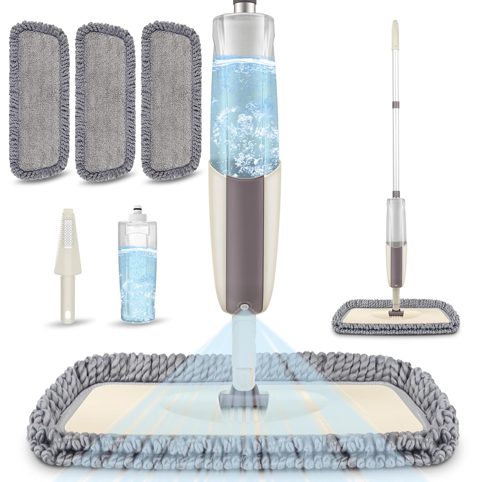 – Spray Mops For Cleaning Floors - MEXERRIS Floor Mop with 3 Reusable Pads 1 Refillable Bottle - Wet Dry Mop Dust Mops For Laminate Wood Tiles For Hardwood Floors Cleaning - Home Commercial Mop