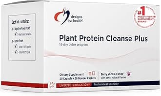 Plant Protein Cleanse Plus 14 Day Detox Program - Promotes Healthy Liver Function + Metabolic Cleanse with Antioxidants + Herbs, Vegetarian (28 Protein Powder Drink + Vitamin Packs)