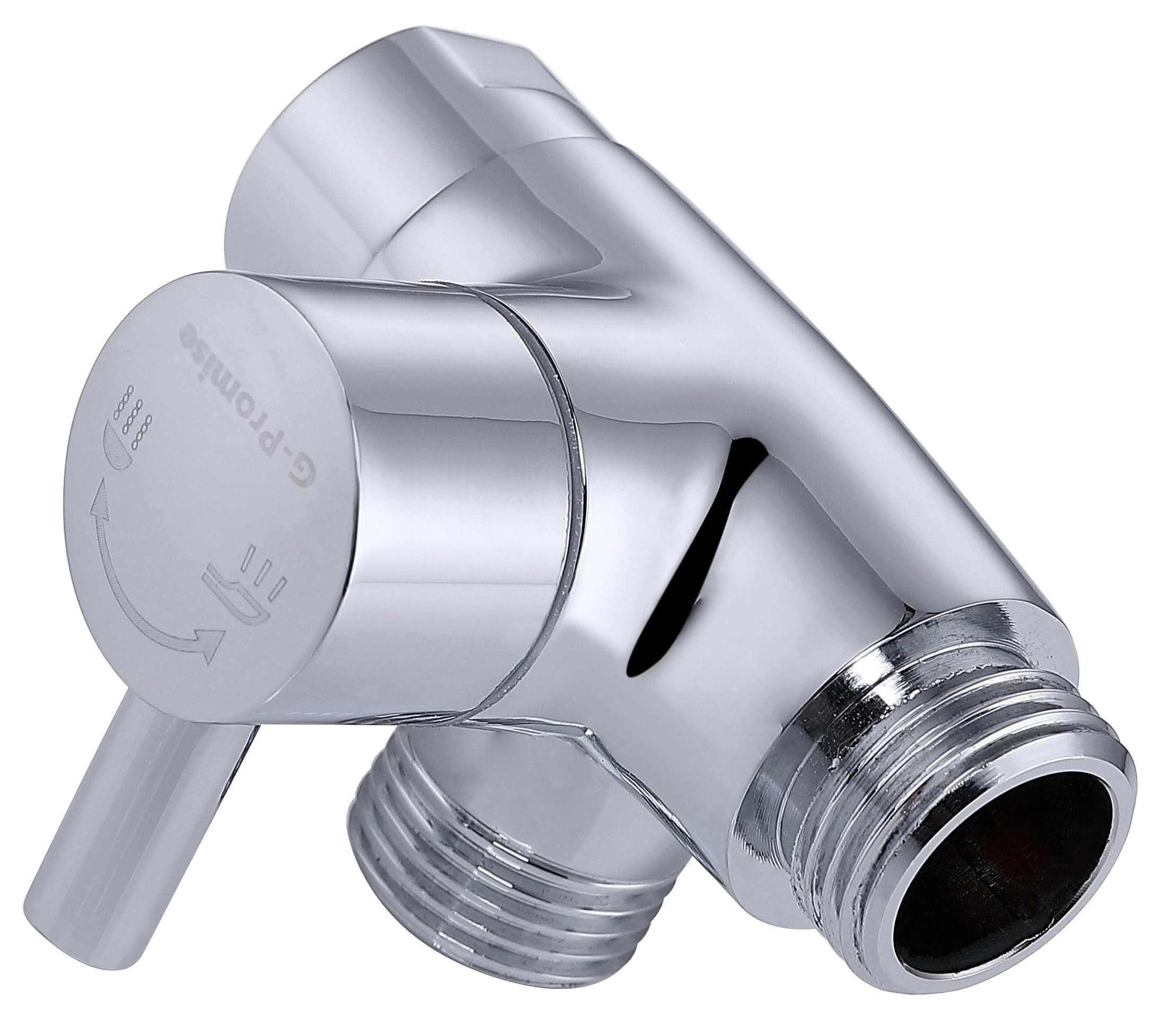 Solid Metal Shower Arm Diverter for Hand Held Showerhead and Fixed Spray Head, G 1/2 3-Way Bathroom Universal Diverter System Replacement Part (Chrome)