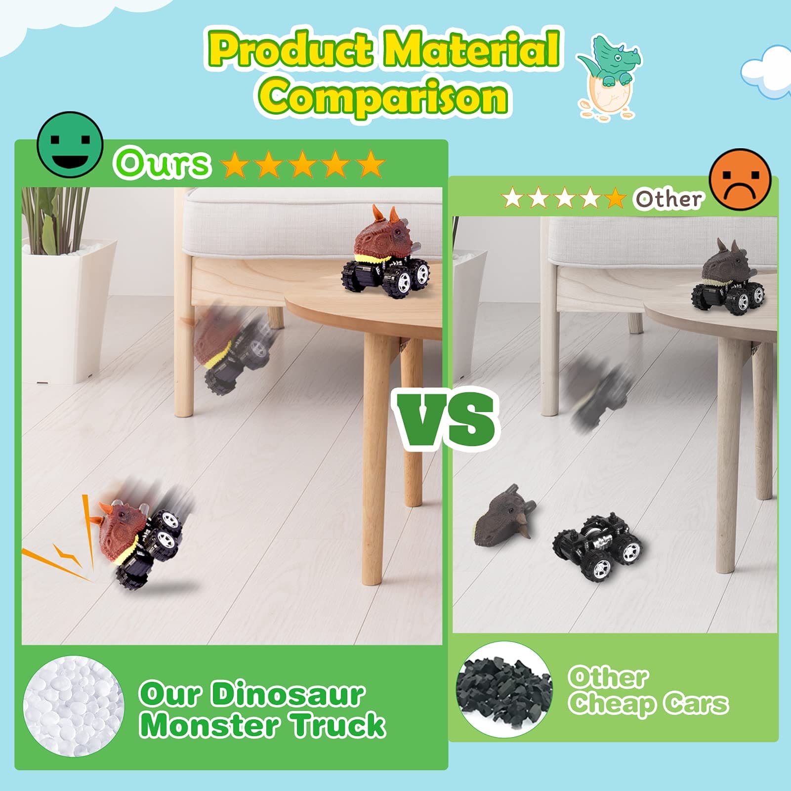 Toys for 3-6 Year Olds Kids, Dreamingbox Pull Back Dinosaur Cars Toys for 4-6 Year Old Boy Christmas Xmas Gifts for Boys Girls Dinosaur 3-6 Year Olds Boys Stocking Stuffers for Kids Boys 6 Pack