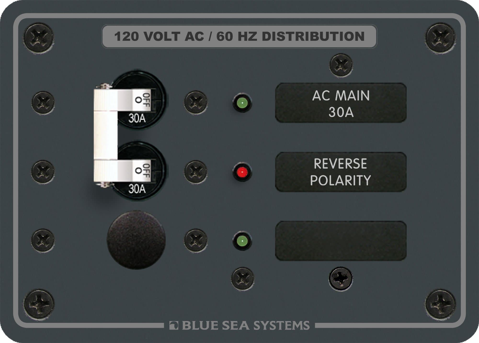 Blue Sea Systems Traditional Metal Panel - AC Main + 1 Positions