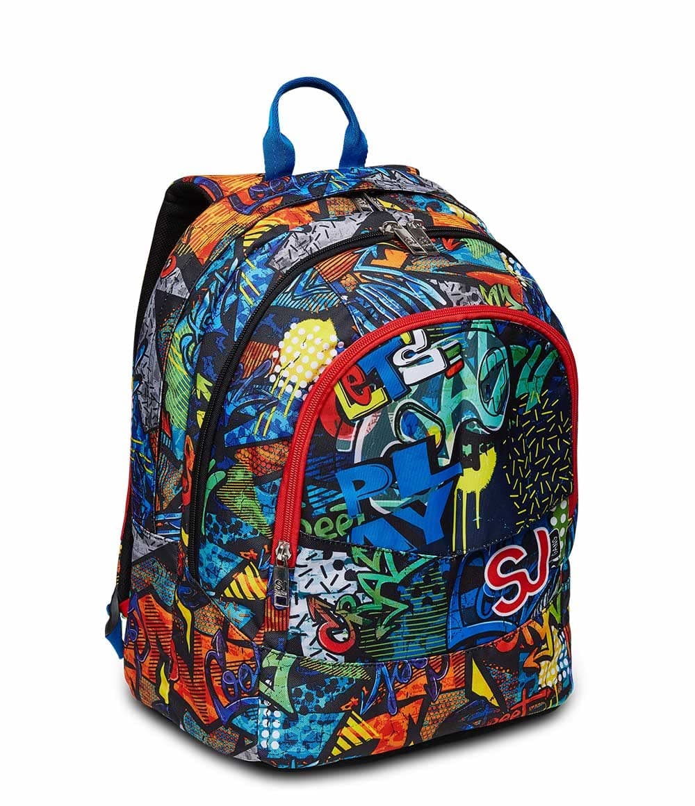 Backpack School Bag for Primary School 1st Grade 1st Grade Spacious School Bag for Girls Boys Multicolor Pattern Flip System