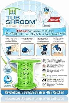 TubShroom the Revolutionary Tub Drain Protector Hair Catcher, Strainer, Snare, Green