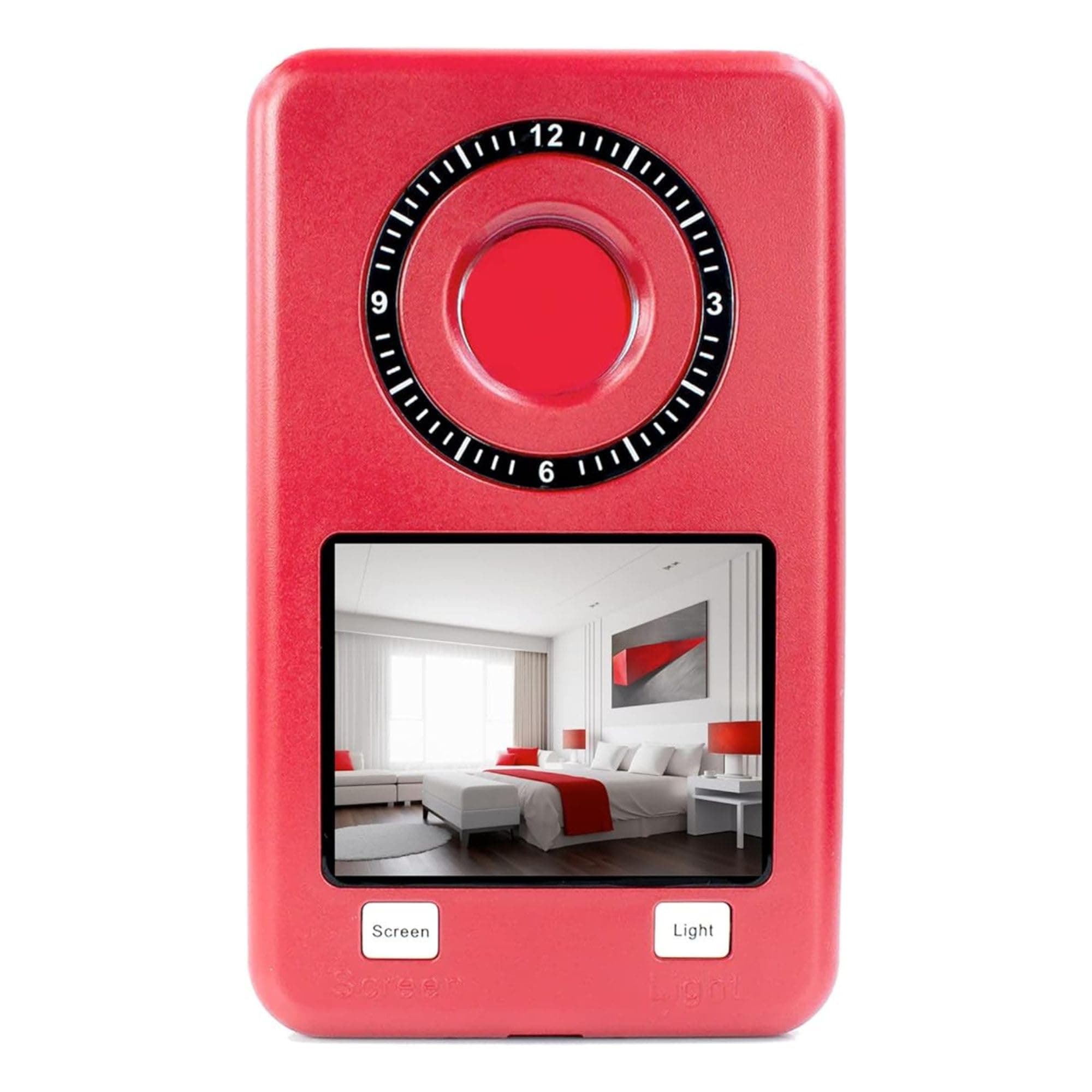 Mic-Lock Camera Finder Pro - Anti Spy Hidden Camera Detector with Infrared (IR) - Secure Your Space (Red)