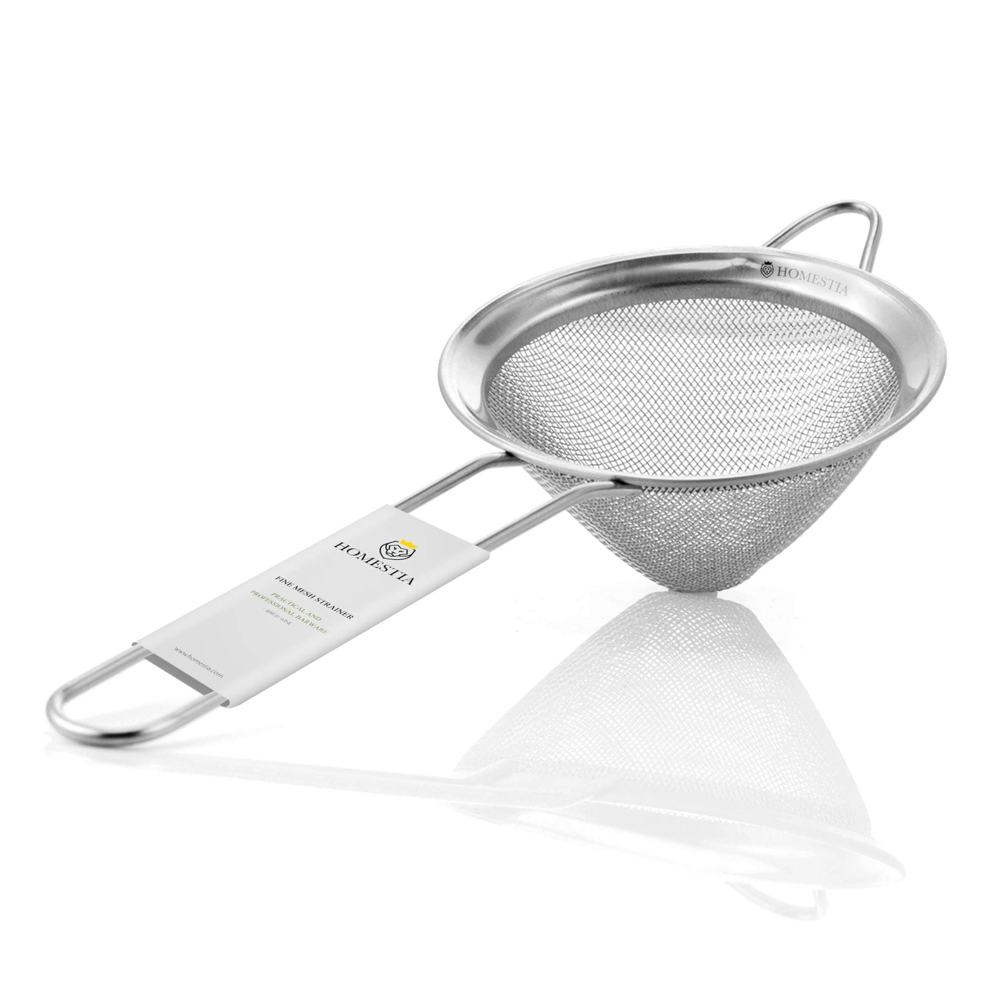 3.3" Fine Mesh Strainer for Kitchen, 304 Stainless Steel Cocktail Sieve Sifters For Food, Liquid Drink Strainers Cup for Tea, Rice, Oil, Noodles, Fruits, Vegetables (Silver)