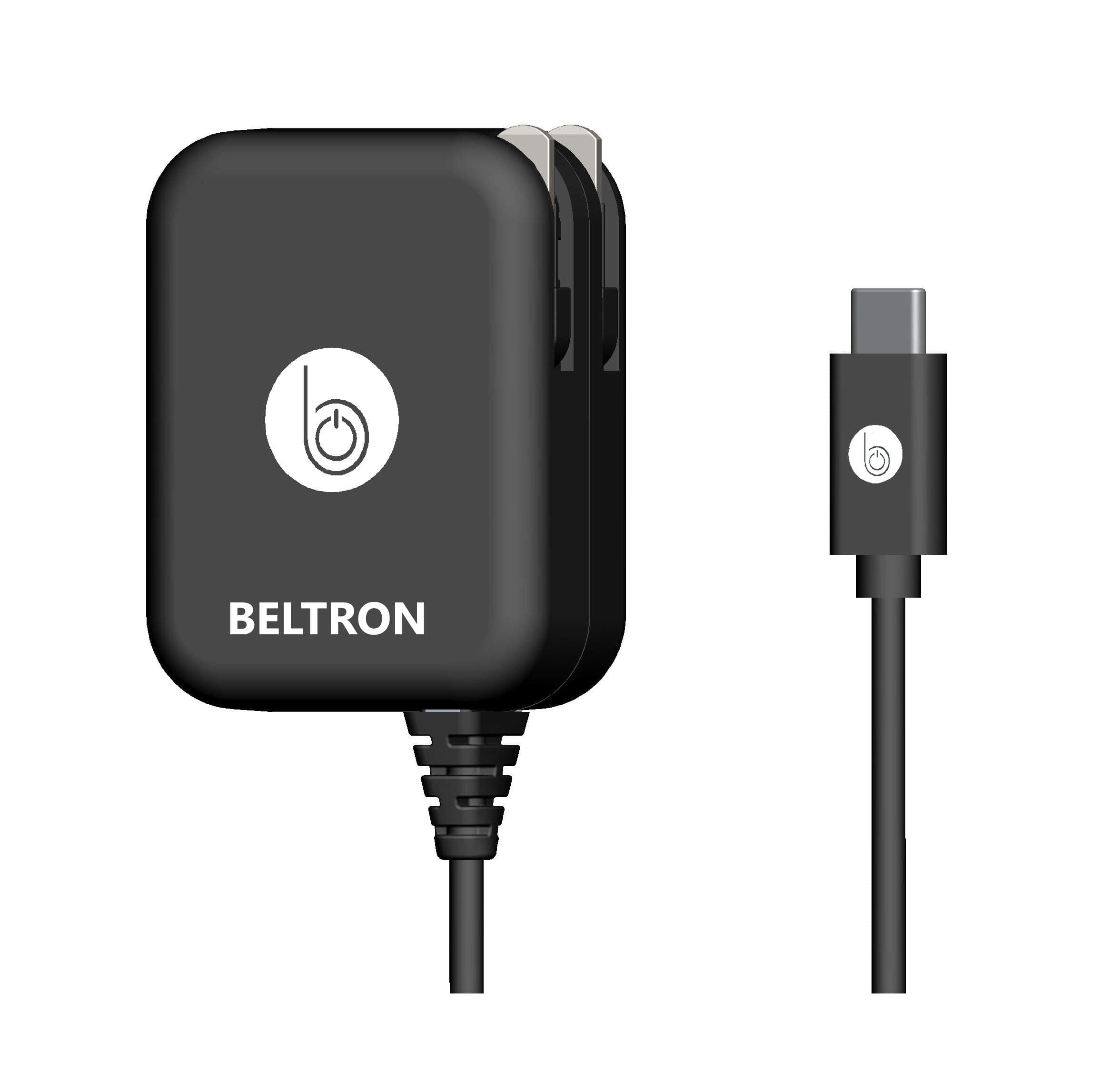 BELTRON Turbo Fast USB-C/Type C USB Wall Charger 5V / 3 AMP 30W with Built-in Cable (Compatible with: iPad Pro 3rd Generation & All Type C USB Devices) - Intertek ETL Certified - Retail Packaging