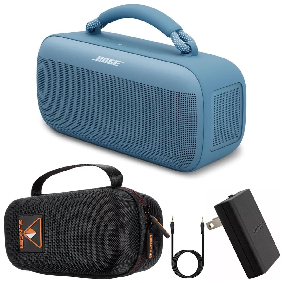 - SoundLink Max Bluetooth Speaker + Hard Shell Travel Case and USB Plug AUX Cable