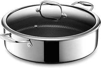 7 Quart Hybrid Deep Sauté Pan Fryer With Lid - Non-Stick Pan, Easy to Clean, Dishwasher & Oven Safe - Perfect for Deep Frying, Braising, and Poaching