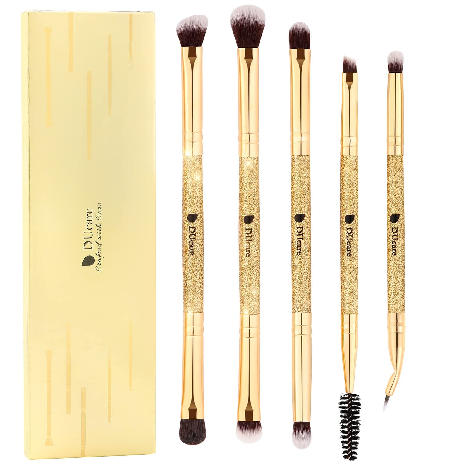 Eyeshadow Brushes Set Duo End Eye Makeup Brushes Professional Eyeshadow Brush set 5Pcs Travel Concealer Eyebrow Eyelash Eye Liners Blending
