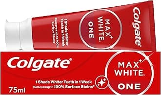 Max White One Toothpaste 75ml - teeth whitening toothpaste - clinically proven formula - removes up to 100% of surface stains - contains whitening accelerators - 1 shade whiter in 1 week