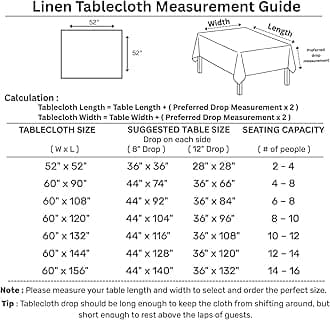 Solino Home Stripe Linen Tablecloth – 100% Pure Linen Blue and White Table Throw 52 x 52 Inch for Spring – Handcrafted and Machine Washable – Sorrento Stripe
