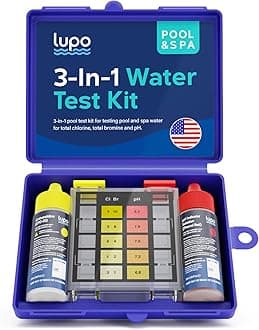 Lupo 3-in-1 Pool Test Kit | Pool Testing Kit for Residential Swimming Pools & Spas for Testing Total Chlorine, Total Bromine & pH | Pool Chemical Test for Quick & Accurate At-Home Pool Water Testing